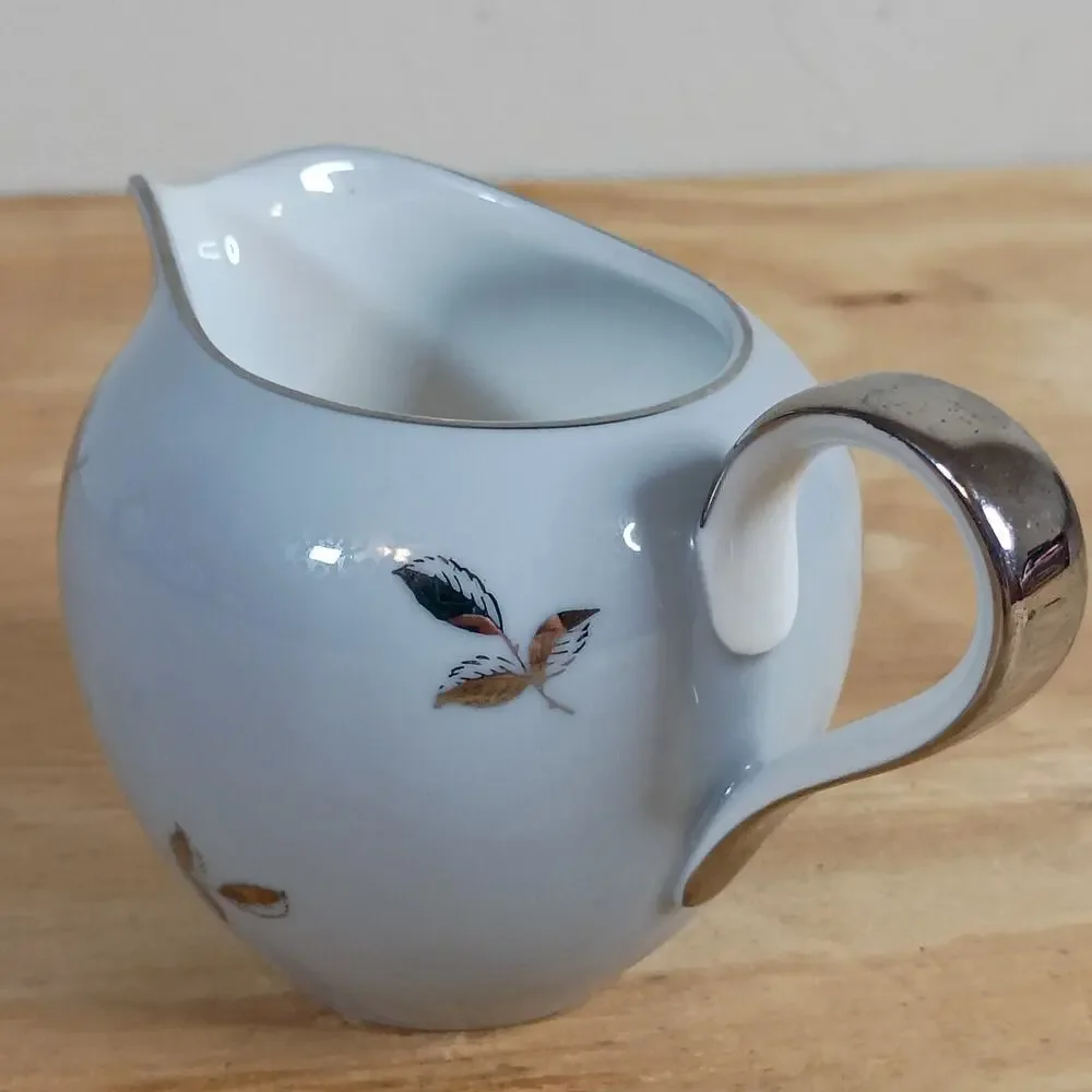 Vintage Seyei Bella Maria Fine China Creamer Pitcher 2129 Japan Platinum Trim